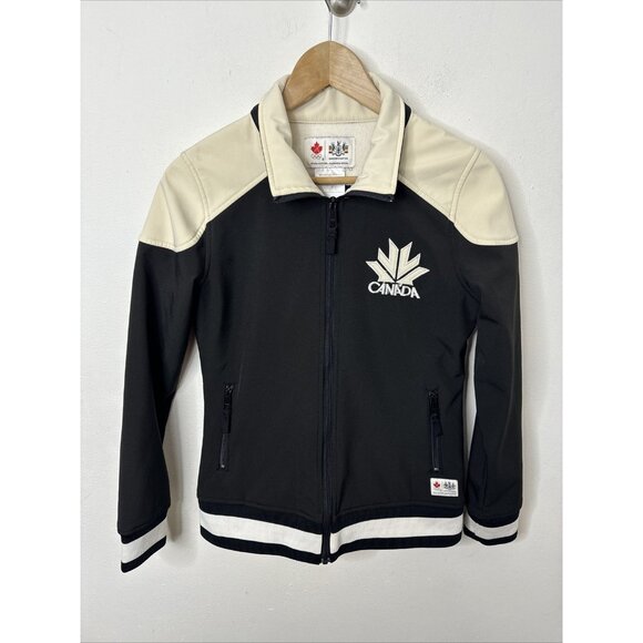 HBC Hudson’s Bay Woman S Olympic Canada Softshell Podium Jacket Black - Picture 1 of 9